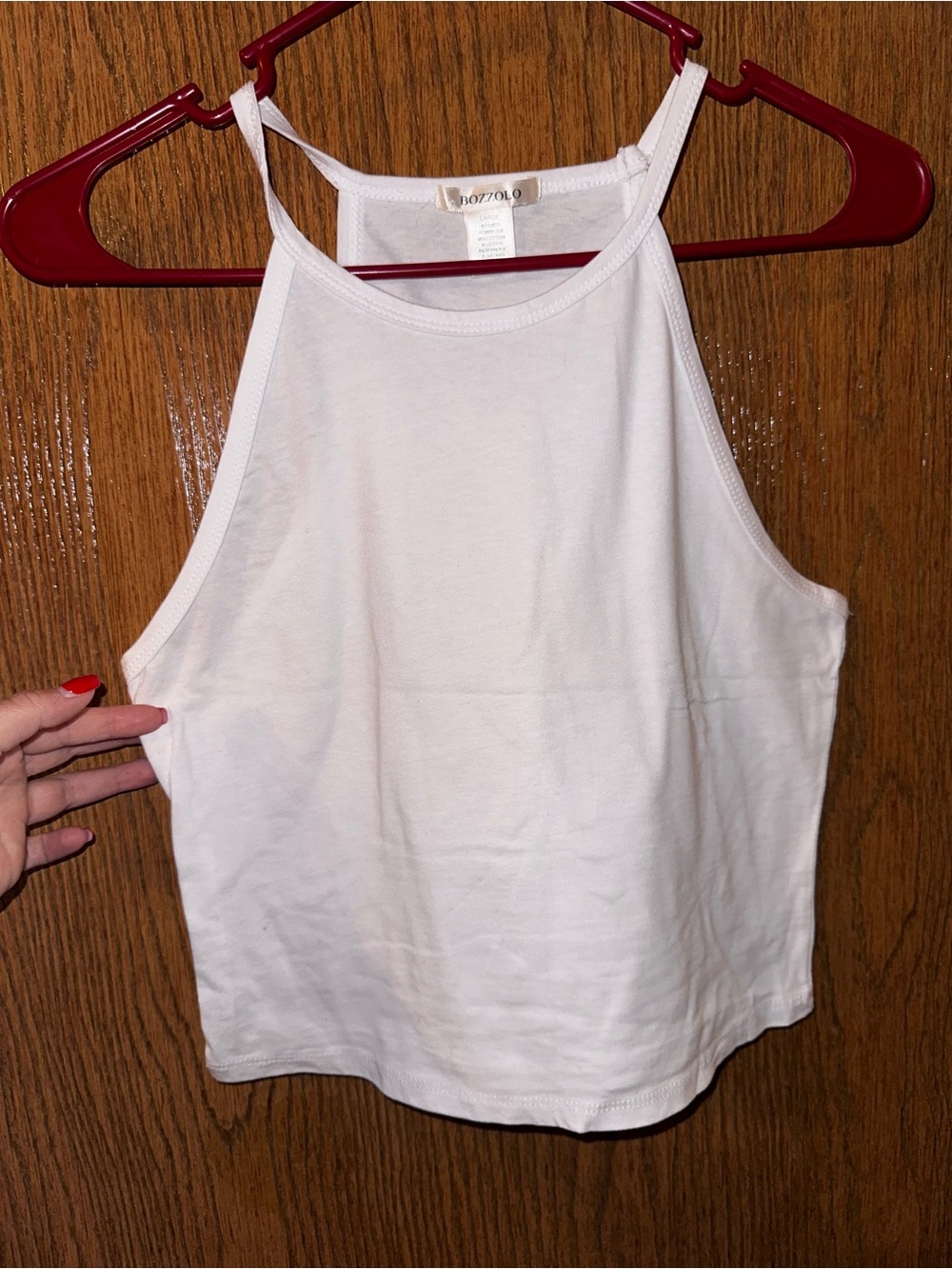 Bozzolo White High-Neck Camisole